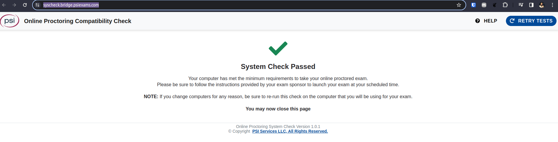 System Check
